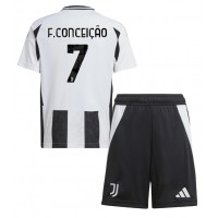 Juventus Francisco Conceicao #7 Domáci Detský futbalový dres 2024-25 Krátky Rukáv (+ trenírky)